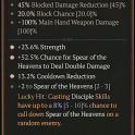 3GA Cathedral's Song (8/10) • Strength • Chance Deal Double Damage • Cooldown Reduction / 2 spear o