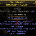 LIGHTNING SPEAR AMAZON AMULET 46 SPIRIT 30% ENERGY SHIELD 22 ALL ATT 39 DEX 21% RARITY 37 LIFE SPELL