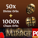 {Great PACK}: 50 Divine + 1000 Chaos || POE 1 ||  Mirage Softcore || Instant