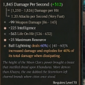 2GA Strike of Stormhorn(Max Aspect) GA Intelligence/99 weapon dmg GA Maximum Resource 563 life on h