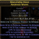 GLOVES 37 PHYSICAL+35 FIRE DMG 27% COLD+FIRE RESISTS142 LIFE DEFLECTION 18% EVASION DEADEYE AMAZON