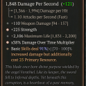 2GA Shard of Verathiel (91/100) GA Strength/110 weapon dmg 2106 max life GA Damage Over Time Multipl