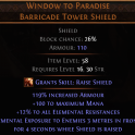 RISE OF THE ABYSSAL Window to Paradise UNIQUE SHIELD LVL 16 REQUIRED WARRIOR SHIELD HUNTRESS SHIELD