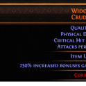 4 SOCKETED 20% QUALITY PERFECT WIDOWHAIL BOW CRUDE BOW 250% BONUSES GAINED FROM QUIVER