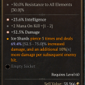 2GA Ice Shards Amulet - +52.5% Dmg / +23.6% Int / Pierce+Scaling