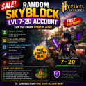 FULL ACCESS  ACCOUNTS RANDOM SKYBLOCK LVL 7-20  CHEAP  INSTANT DELIVERY