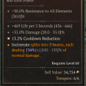 1GA Incinerate Amulet – +30% AllRes / 13.2% CDR / 134% Split Beam | $15