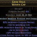 455 EVASION 133 LIFE 18% RARITY 24 INT 34% COLD RES 18% DEFLECTION EVASION DEADEYE RANGER HELM