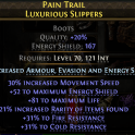 ENERGY SHIELD BOOTS 30% MOV SPEED 81 LIFE 21 RARITY 31 COLD 31 FIRE RESIST SORC WITCH RANGER HUNTRES