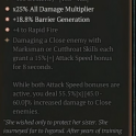 3GA Fists of the Iron Rose (55/60) GA +4 Rapid Fire GA All Damage Multiplier GA Barrier Generation 1