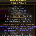 TWISTER RANGED GLOVE +2 PROJ SKILLS 40% PROJ DMG 40% PROJ SPEED CRIT DMG BONUS PHYSICAL DMG RARITY
