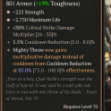 2GA Might of Qual-Kehk (85/100) GA Strength/38% crit dmg multiplier 5.5 cooldown reduct GA Maximum L