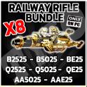 RAILWAY RIFLE BUNDLE X8 (Q2525 - Q5025 - QE25 - B2525 - B5025 - BE25 - AA5025 - AAE25 )