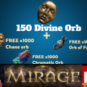 {Good PACK}: 150 Div + Free(1000 Chaos + 1000 fusing + 1000 Chomatic)/ POE 1   Mirage Softcore/ Inst