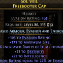464 EVASION HELM 171 LIFE 21% RARITY 21 DEX 22 INT GAIN DEFLECTION EQUAL TO UR 22% OF EVASION