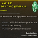 S15-SC | Flawless Horadric EMERALD Gem 1X