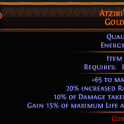 2 SOCKETED Atziri's Disdain Gold Circlet UNIQUE HELMET Chaos DoT LICH CONTAGION LICH WITCH