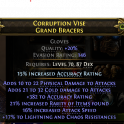 AMAZON HUNTRESS GLOVES 15% ACCURACY 382 ACCURACY PHYS+COLD DMG 16 A.SPEED 21 RARITY 17 LIGHT+CHAOS R