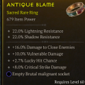 RING LVL 60 CRITICAL STRIKE DAMAGE VULNERABLE Damage LUCKY HIT CHANCE DAMAGE TO CLOSE ENEMIES