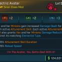 ⭐L50 AVATAR +2 SHOCKING ATTUNE, +2 LEECHING ATTUNE, +3 BURNING ATTUNE, -35% ATTUNE DURATION, -26% RE