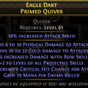 RARE PRIMED QUIVER +2 LVL OF ALL PROJECTILE SKILLS 41% DAMAGE BOW SKILLS PHYSICAL + COLD DMG CRIT CH