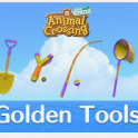 2*Golden Tool set ,total 12items(Axe+Fishing Rod+Net+Slingshot+Watering Can+Shovel)