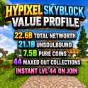 ⚡SKYBLOCK PROFILE ⚡ 22 BILLION UNSOULBOUND ⚡22.6 BILLION TOTAL ⚡7.5B PURE COINS