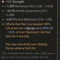 1GA Temerity (88/100) GA Strength/1303 max life 618 phys res 10.5% fortify gene