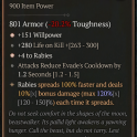 2GA Wildheart Hunger (120/150) GA +4 Rabies/GA Willpower/1.2 sec evade's cooldown 280 life on kill