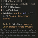 2GA Autumnal Crown (6471/7190) GA +4 Wind Shear 100 willpower 1329 max life GA Cold Resistance