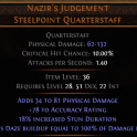 DAWN OF THE HUNT Nazir's Judgement UNIQUE QUARTERSTAFF LVL 28 REQ MONK WEAPON MONK STAFF