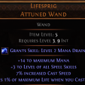 +3 SKILLS Lifesprig Attuned Wand UNIQUE WAND LVL 6-10 REQ WITCH WAND SORCERESS WAND +3 LEVEL OF ALL