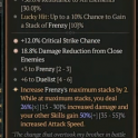2GA Battle Trance (50/55) *12% Critical Strike Chance* *18.8% Damage Reduction* 6 duelist 3 frenzy