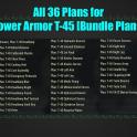 All 36 Plans for Power Armor T-45 [Bundle Plans]