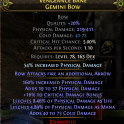 450 DPS GEMINI BOW DEADEYE RANGER BOW 411 MAX DMG 73 COLD DMG 16 CRIT DMG BONUS LIFE MANA LEECH
