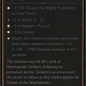 3GA Ebonpiercer (6352/7940) *3 Gloom* *7 Reaper's Pursuit* *37.5% Chance Cast Twice* 2 blight