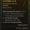 2GA Polearm GA Weapon Damage/GA Fire Damage Multiplier/324 str one empty slot