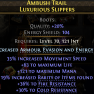 PURE ENERGY SHIELD BOOTS 104 ES 35% MOVEMENT SPEED 63 LIFE 121 MANA 19 RARITY 36 FIRE 30 COLD RESIST - image