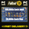 Fallout 76 - PC - 100,000 Each Junk + 20,000 Each Flux - image