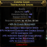 EVASION + ENERGY SHIELD BOOTS 168/64 30% MOVEMENT SPEED 71 MAX LIFE 21% RARITY 30% FIRE 32% COLD RES - image