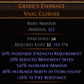DAWN OF THE HUNT Greed's Embrace Vaal Cuirass UNIQUE CHEST LVL 33 REQ 45% RARITY FOUND CHEST UNIQUE - image