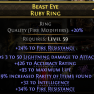 LIGHTNING SPEAR AMAZON RING 50 LIGHTNING DMG 426 ACCURACY 91 LIFE 58% FIRE RESIST 19% RARITY 32 INT - image
