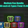 Medium Flux Bundle : Each 5000 x5 Types [Total 25000][Violet/Cobalt/Crimson/Yellowcake/Fluorescent] - image