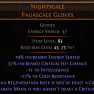 DAWN OF THE HUNT Nightscale UNIQUE GLOVE LVL 45 REQ CRIT HIT CHANCE INFINITE MANA HUNTRESS AMAZON - image