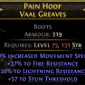 rare boots 75 lvl req 20% movement speed 37% fire res 20% lightning res 57 stun treshold - image