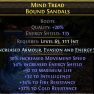135 ENERGY SHIELD BOOTS 30% MOVEMENT SPEED 92 MAX LIFE 32 INTELLIGENCE 34% FIRE RESIST 37% COLD RESI - image