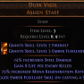 DAWN OF THE HUNT Dusk Vigil Ashen Staff UNIQUE STAFF LVL 6-10 REQ SORCERESS STAFF SORCERESS WEAPON - image