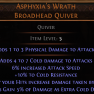 DAWN OF THE HUNT Asphyxia's Wrath Broadhead Quiver UNIQUE QUIVER NO LVL REQ RANGER QUIVER AMAZON - image