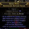 rare focus 52 level req 87% increased chaos dmg/30 int/54 max energy shield/33% lightning res/11% fi - image