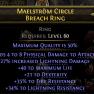 rare breach ring level 60 req 27% increased lightning dmg/34% lightning res/35% fire res/21 dex/add - image